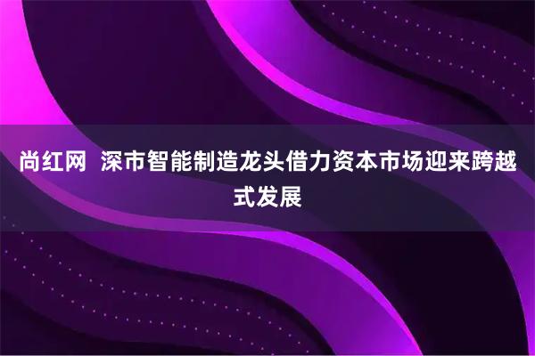 尚红网  深市智能制造龙头借力资本市场迎来跨越式发展